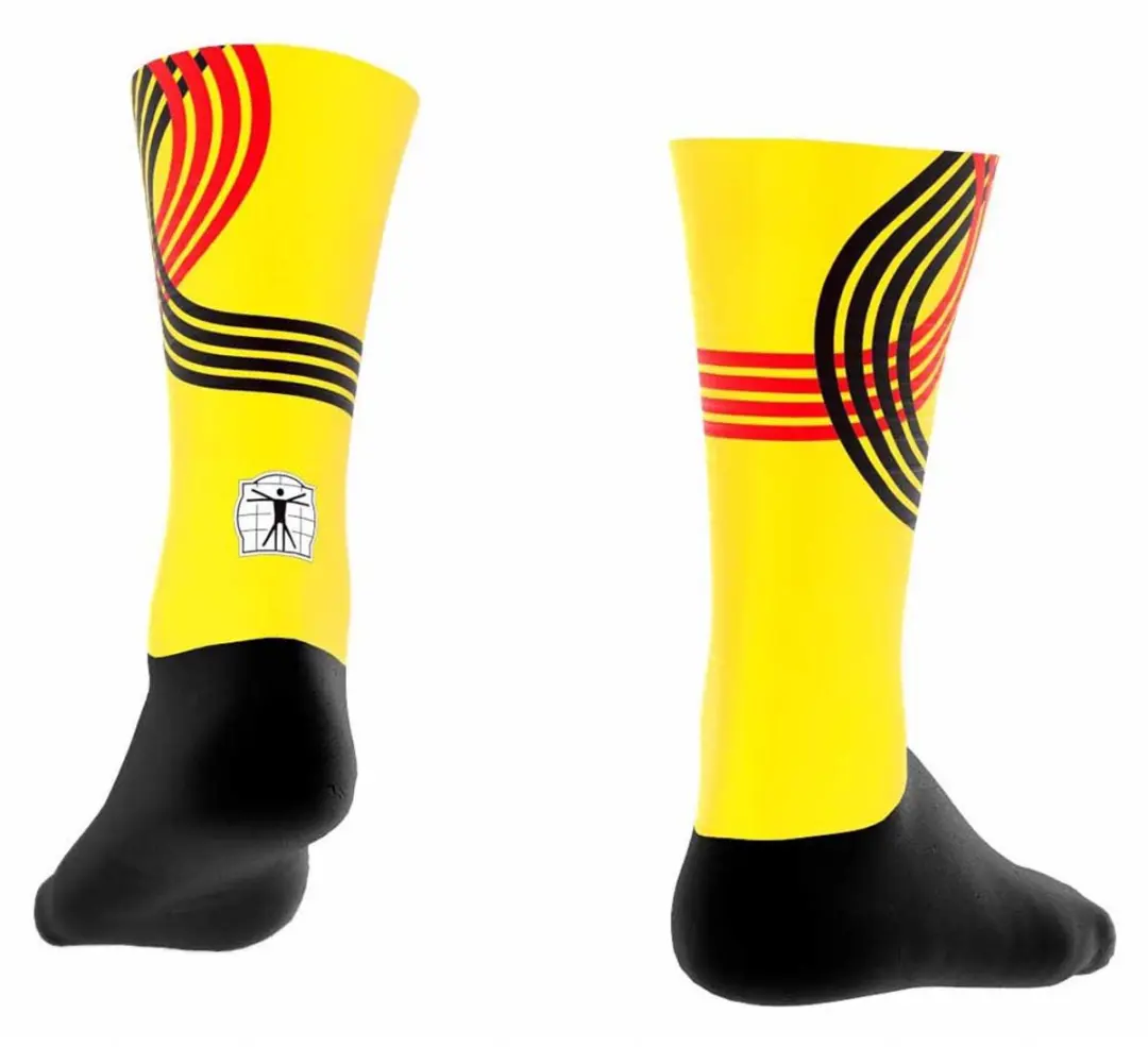 Bioracer Official Team Belgium Wielersokken Zomer - Geel - Maat 45-47