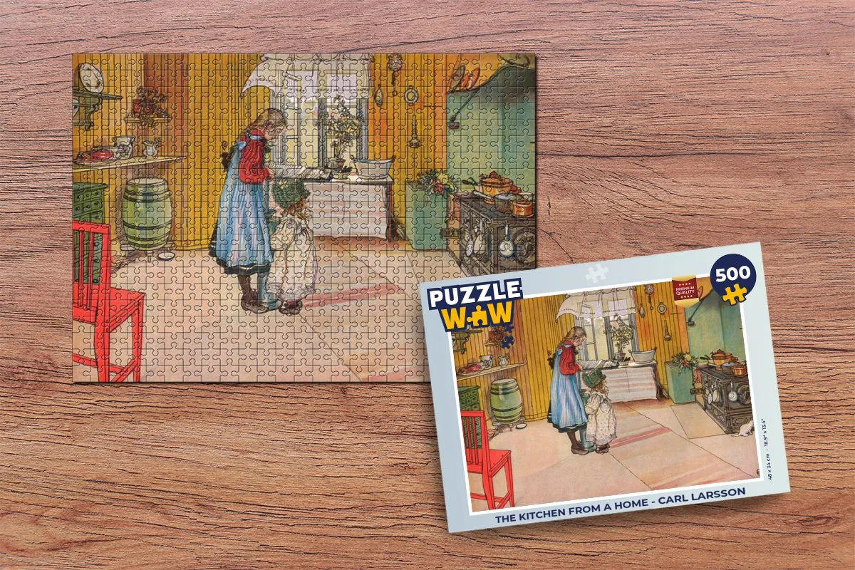 PuzzleWow Legpuzzel The Kitchen from a Home Carl Larsson 500 Stuks - Multicolor