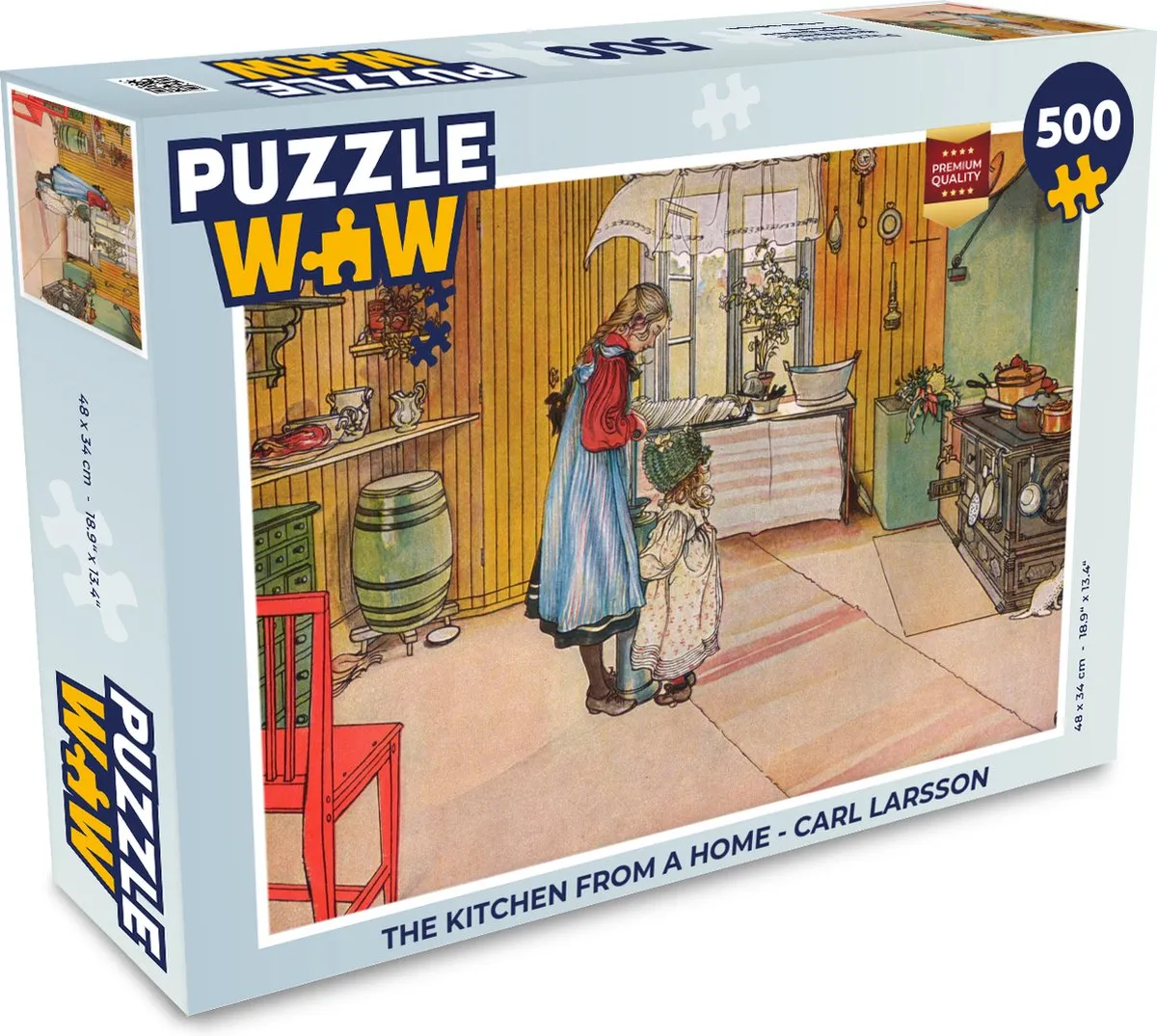 PuzzleWow Legpuzzel The Kitchen from a Home Carl Larsson 500 Stuks - Multicolor