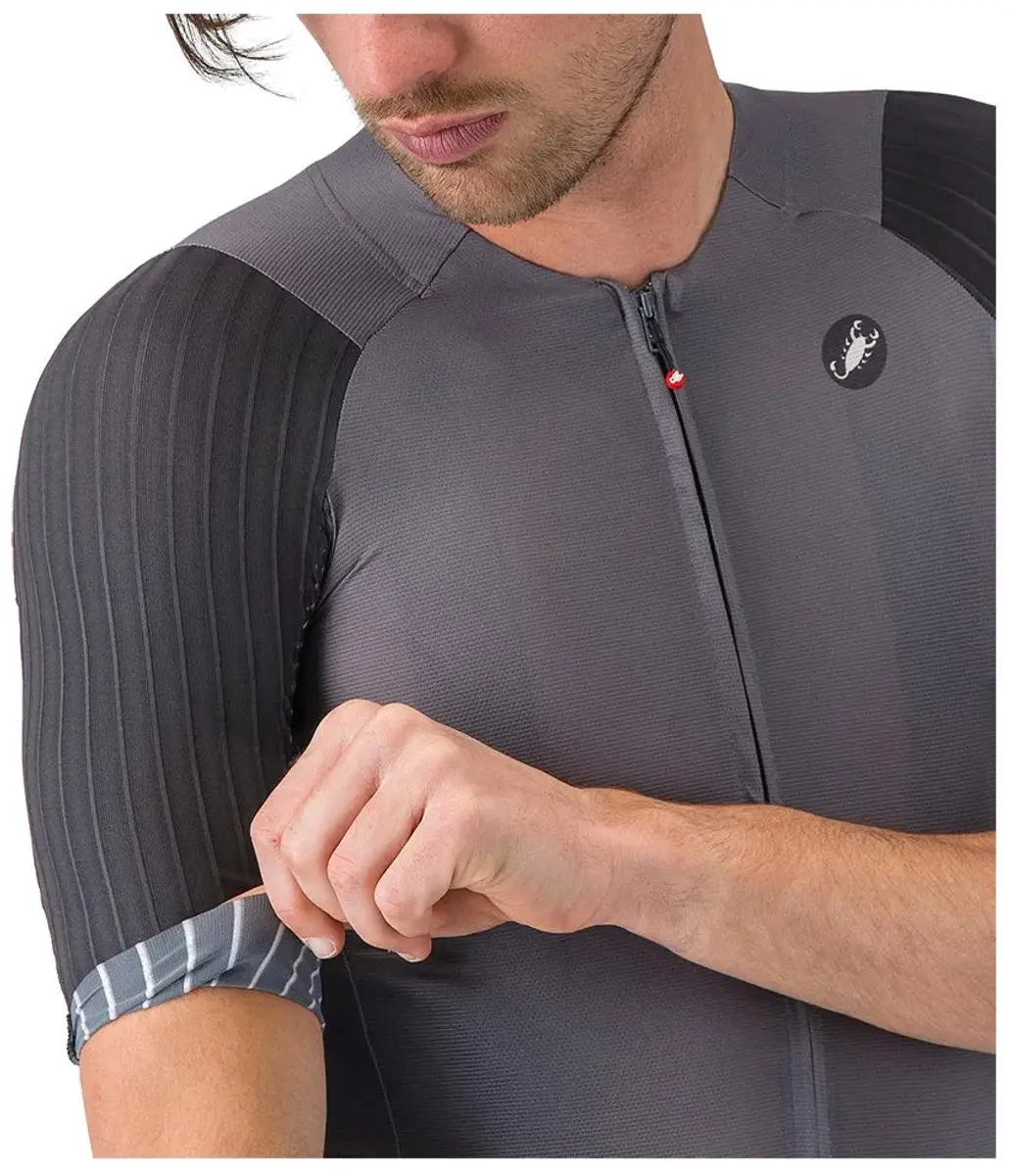 Castelli Aero Race 8s Korte Mouw Wielertrui Grijs S Man