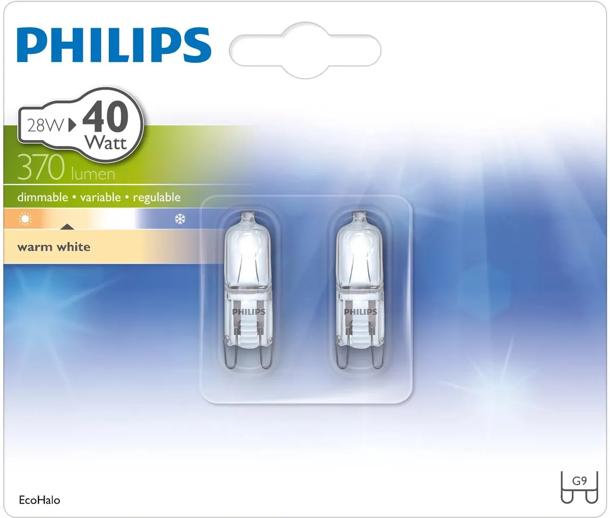 Philips EcoHalo Clickline G9 Halogeenlampjes 28W 2800K Duo Pack