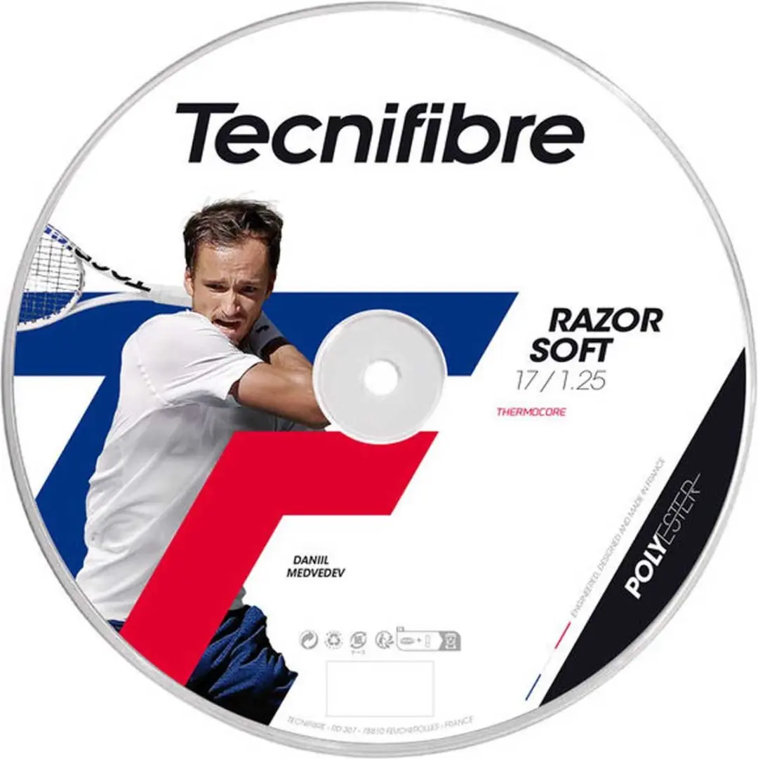 Tecnifibre Razor Soft Rol 200M Tennissnaar Snaar Dikte: 1.25,Kleur: Grijs
