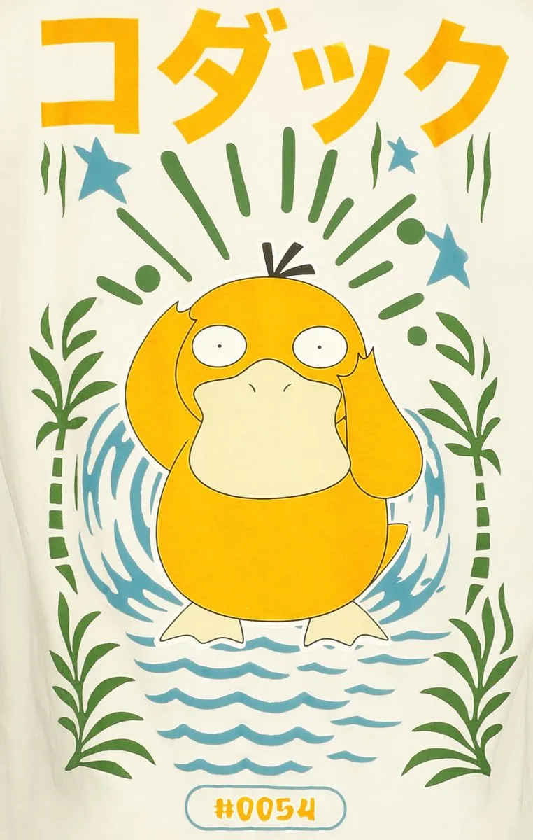 Pokémon Enton Heren Oversized T-shirt - XL - Gebroken wit - afbeelding 3 van 6