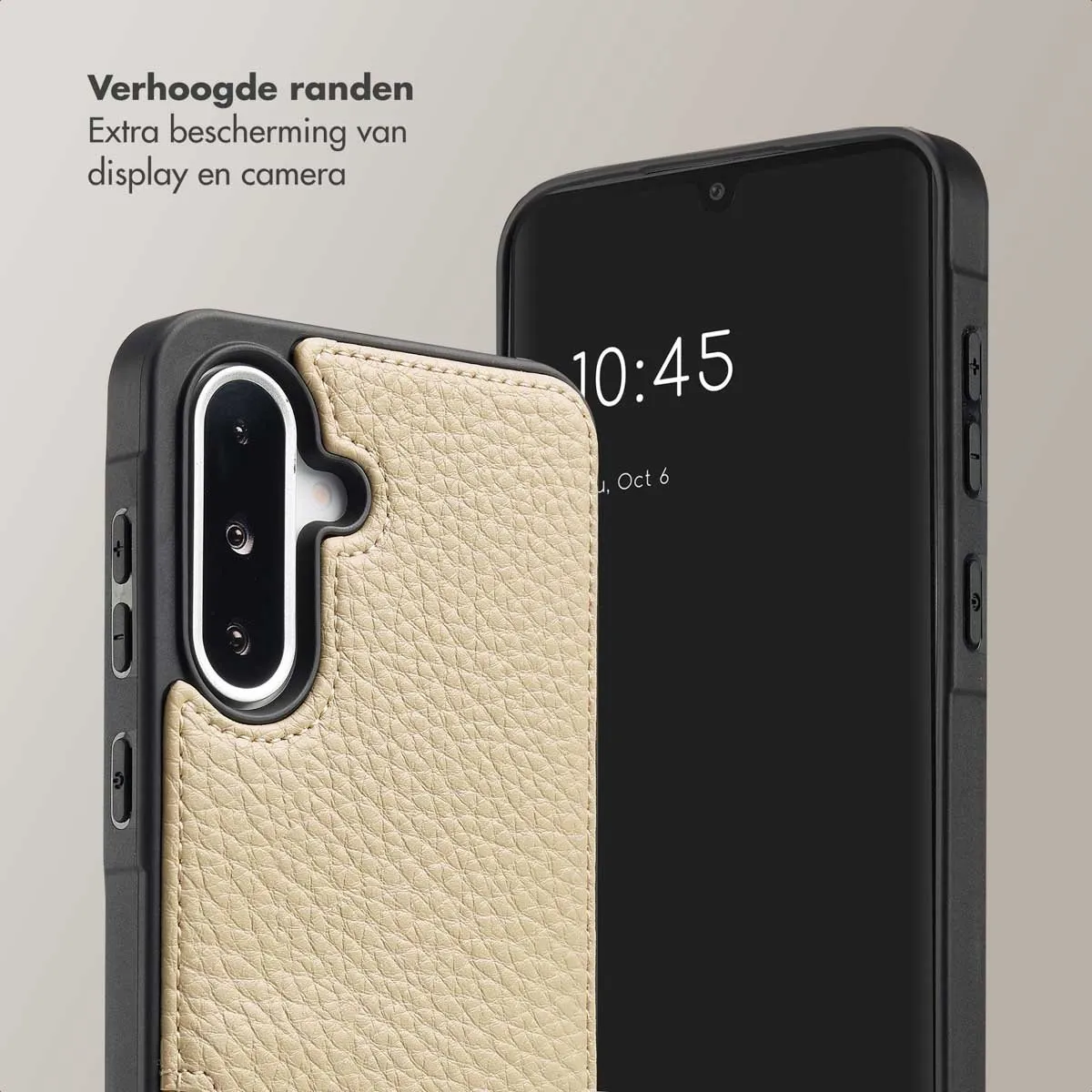 Selencia Hoesje SH00082843 - Samsung Galaxy A36/A56 - 2 Pasjes - Beige