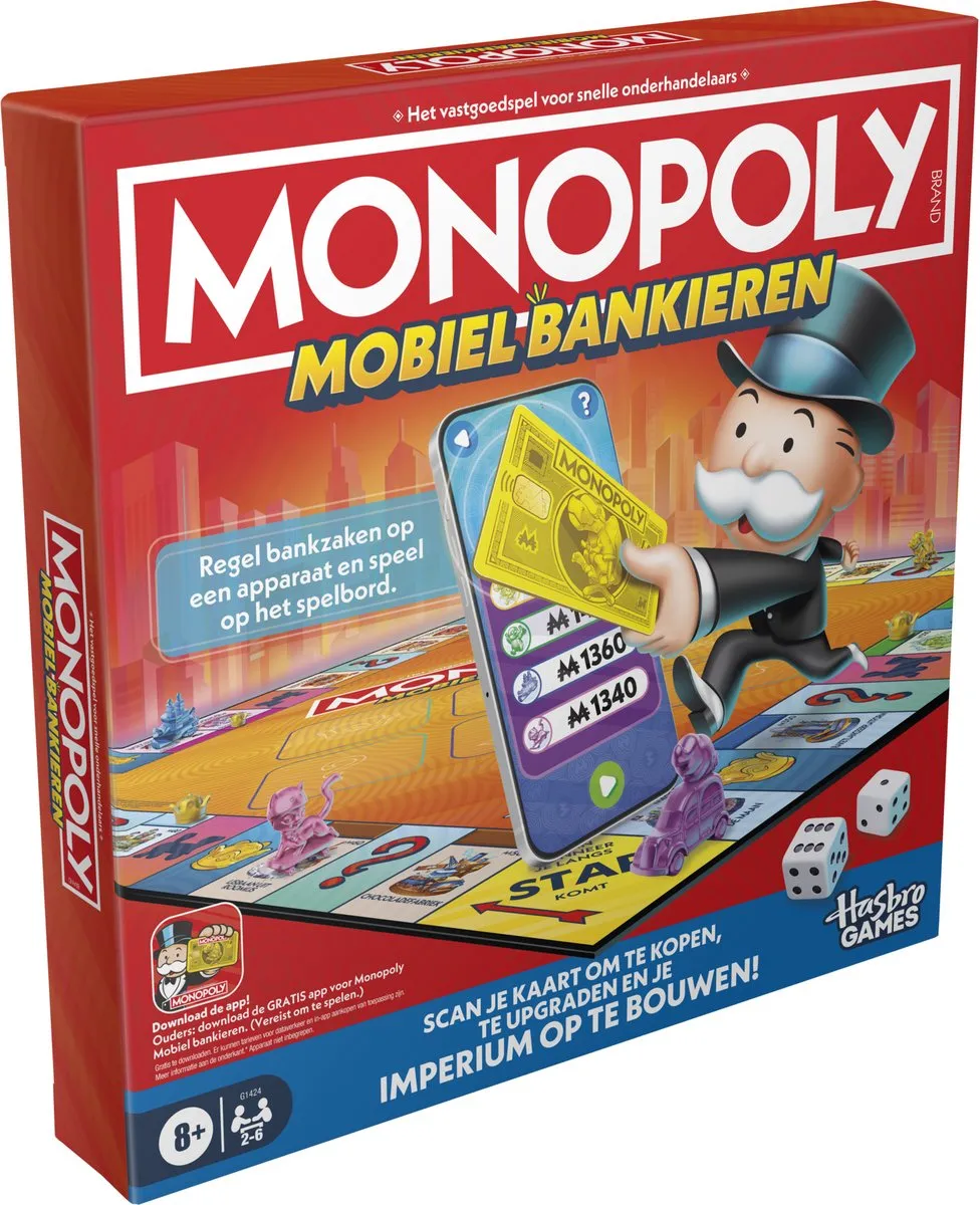 Monopoly Mobiel Bankieren Gezelschapsspel G1424 - 2-6 Spelers