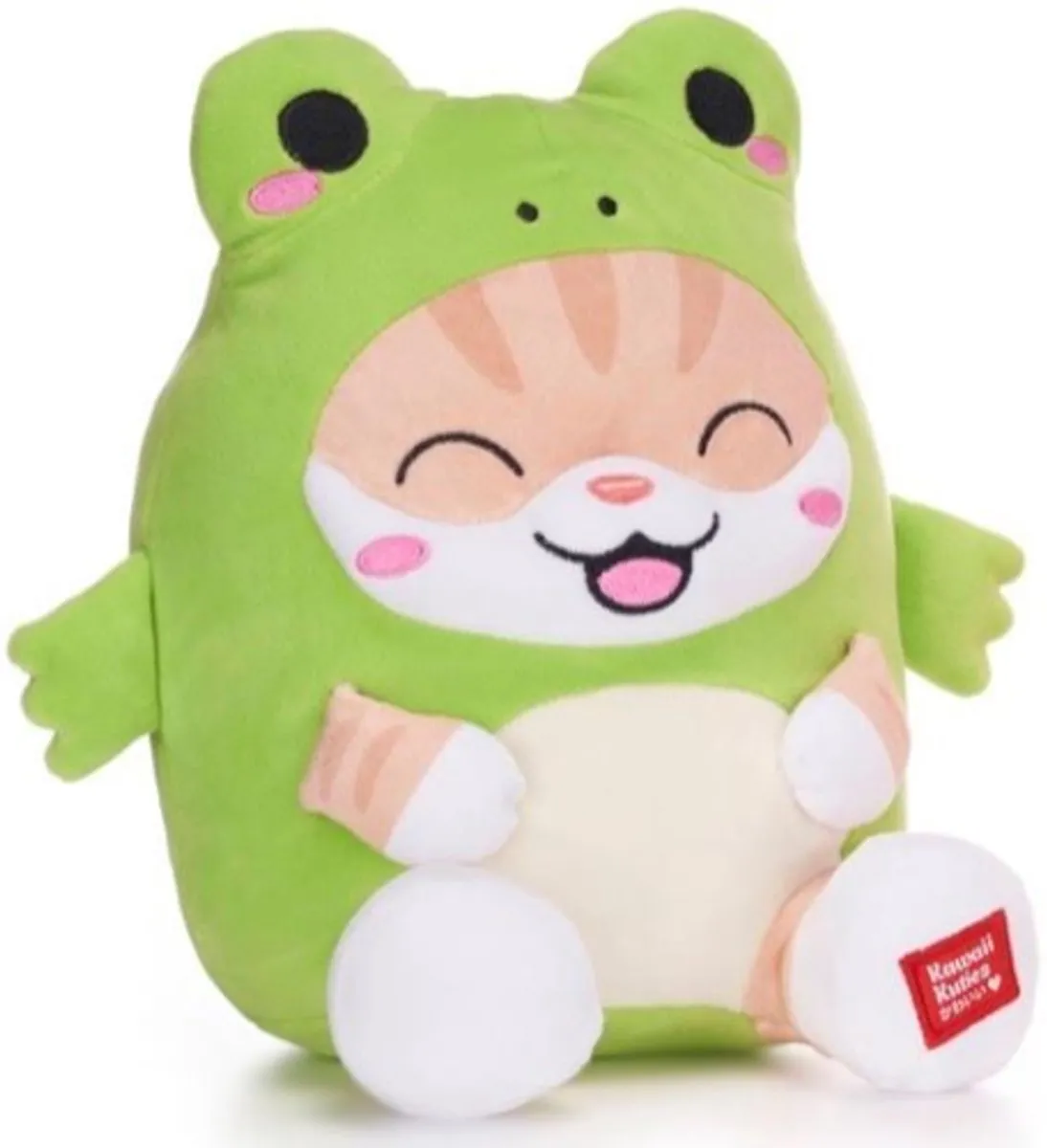 Topknuffels Kat in Groene Kikker Onesie Pyjama Pluche Knuffel 25cm