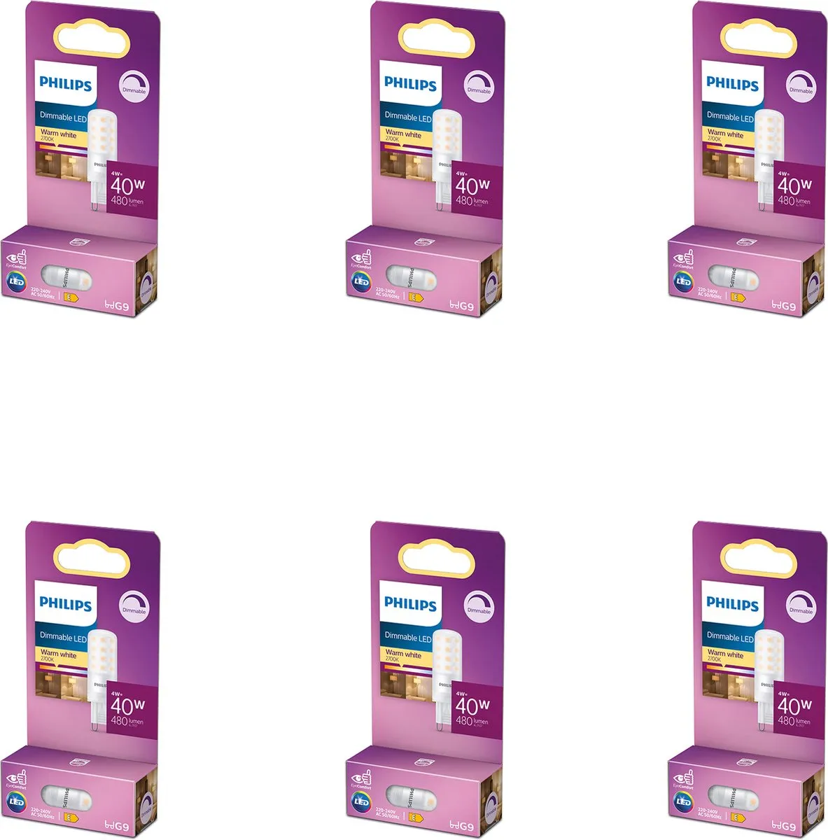 Philips LED G9 LED Capsulelamp 4W Warmwit