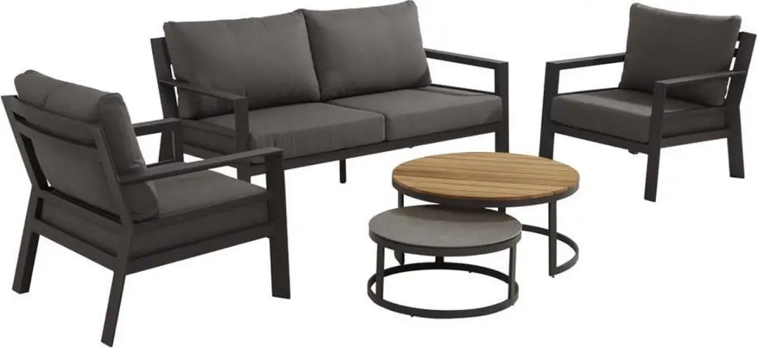 4 Seasons Outdoor Taste Stonic Koffietafels 80cm - Antraciet - 2 Stuks - afbeelding 2 van 5