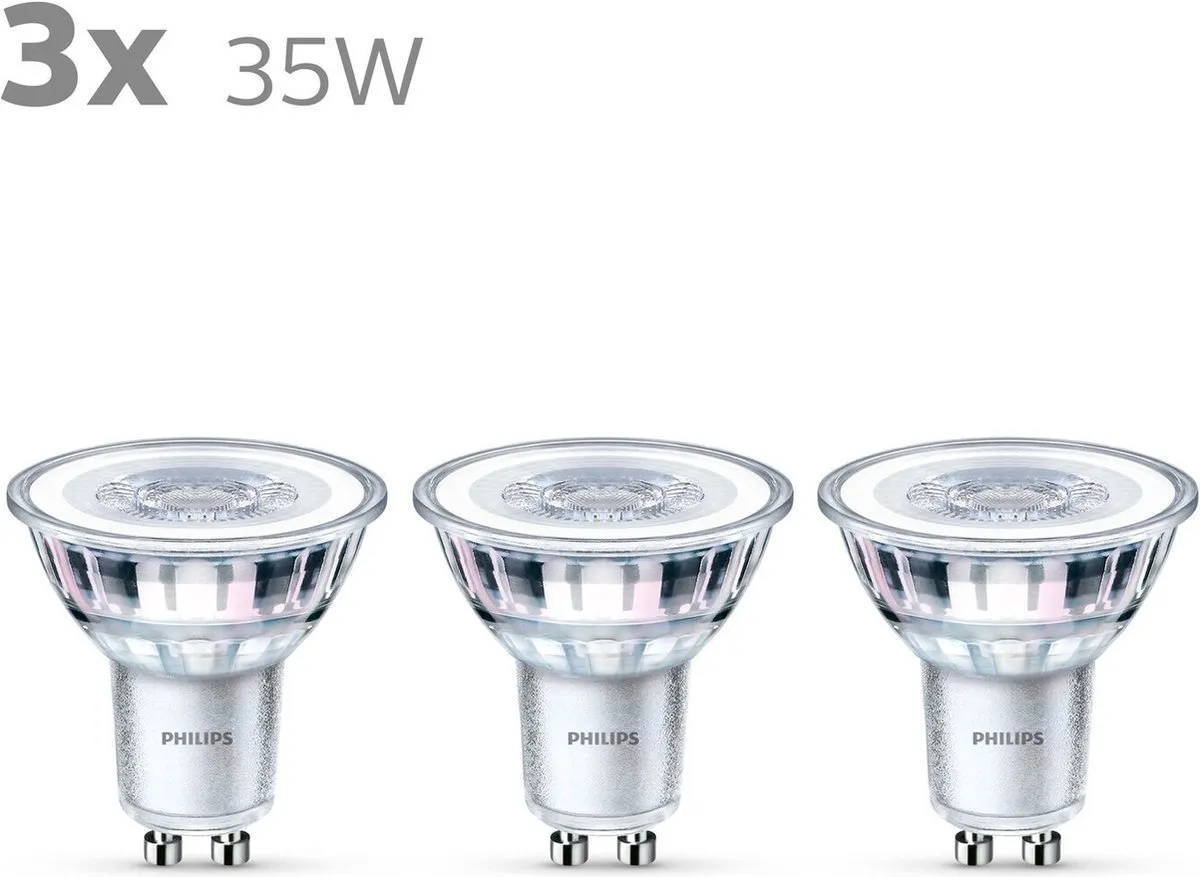 Philips LED Spot GU10 3.5W Koelwit - 3 Stuks