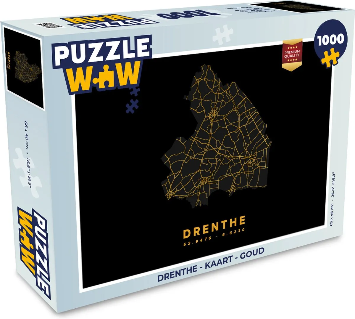 PuzzleWow Drenthe Legpuzzel 1000 Stuks - Goud