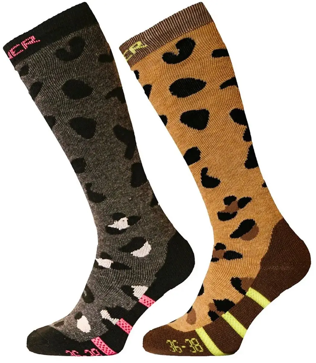 SINNER LADIES SKI SOCKS PLACED ANIMAL DOUBLE PACK