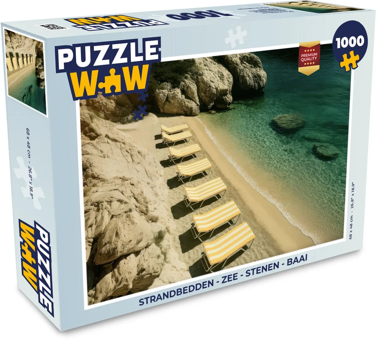 PuzzleWow Strandbedden Legpuzzel 1000 Stuks - Zee/Rotsen