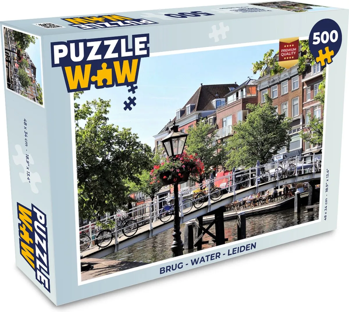 PuzzleWow Brug Water Leiden Legpuzzel 500 Stuks - Multicolor