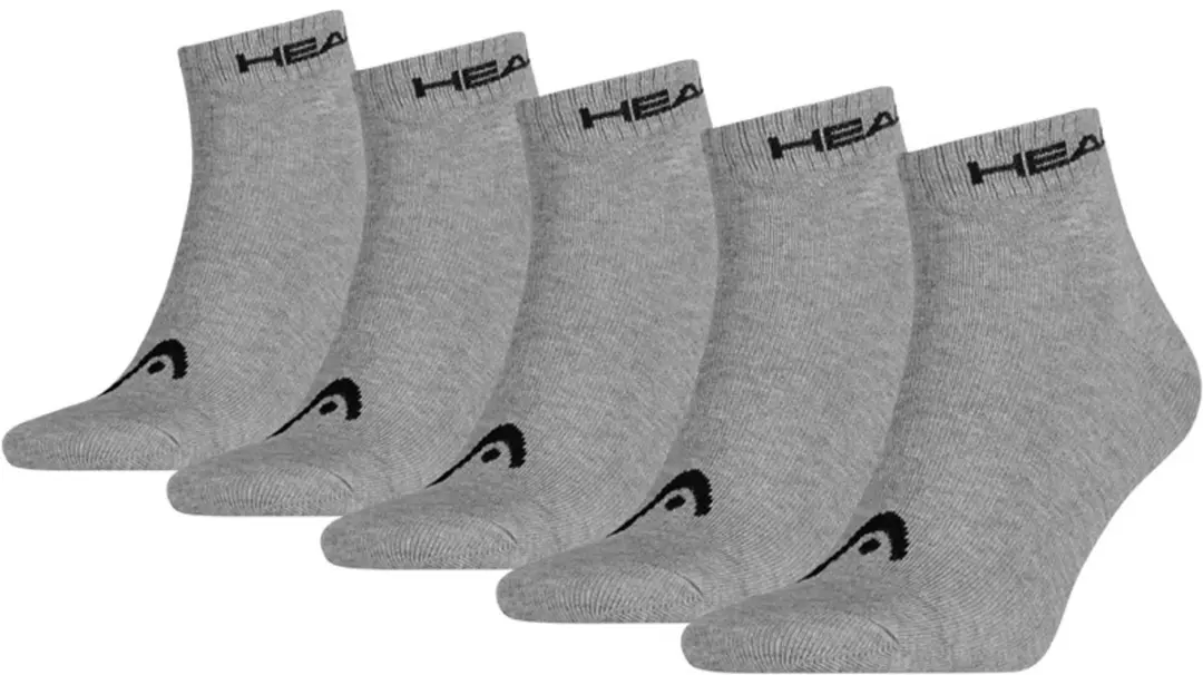 HEAD unisex 5P quartersokken elements grijs