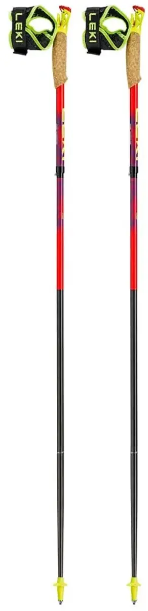 Leki | Ultratrail FX.One | Trailrunning Poles | Carbon | Bright Red / Violet / Neon Yellow | 115 -