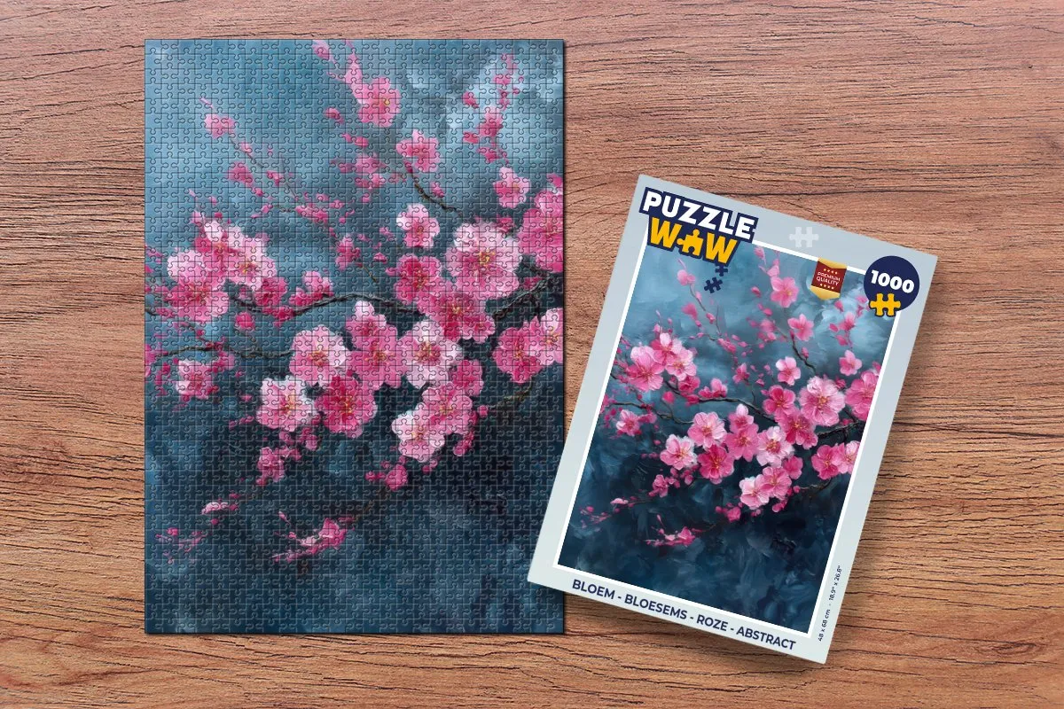 PuzzleWow Bloem - Roze Abstract Legpuzzel 1000 Stuks