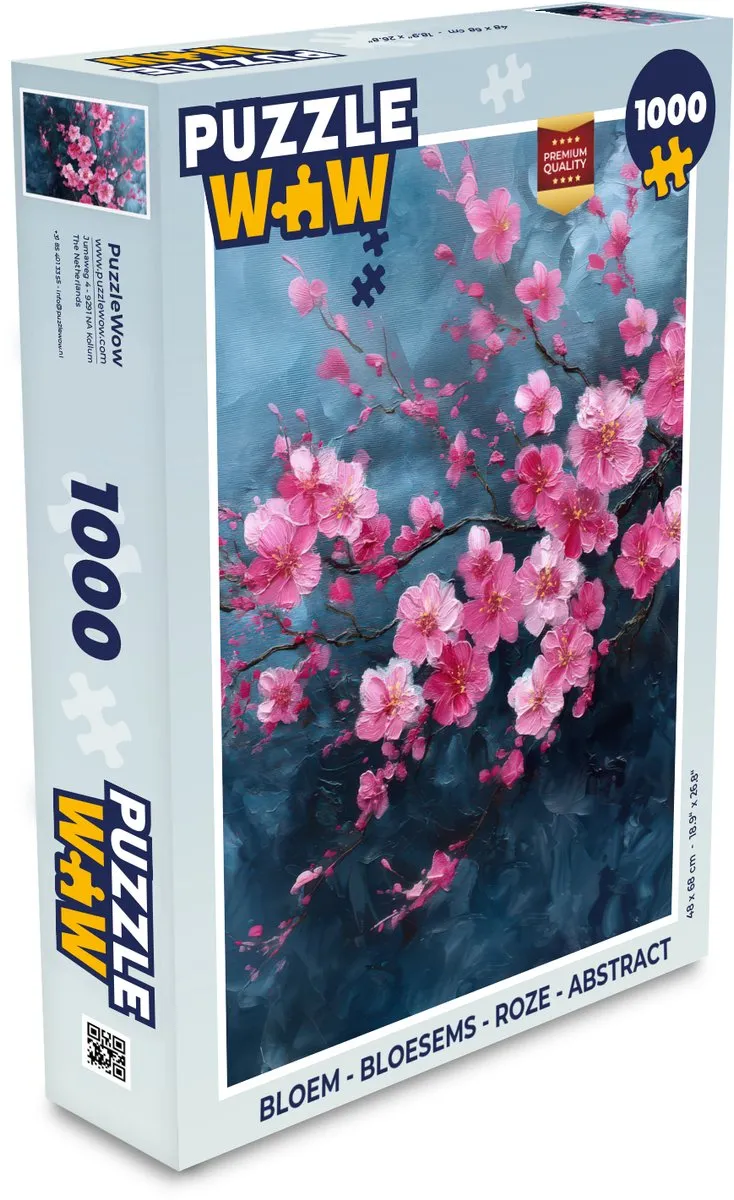 PuzzleWow Bloem - Roze Abstract Legpuzzel 1000 Stuks