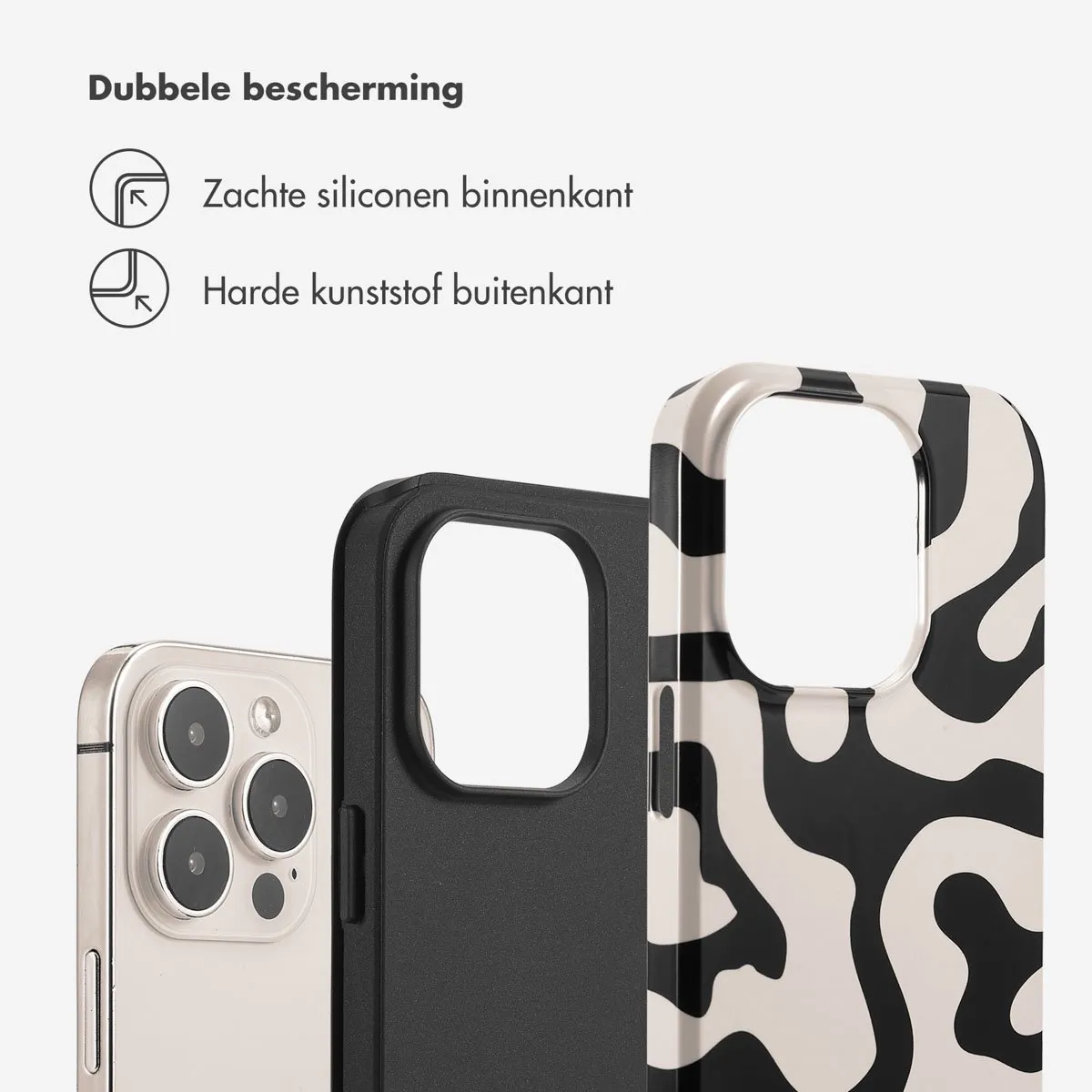 Selencia Hoesje iPhone 14 Pro Art Wave Black