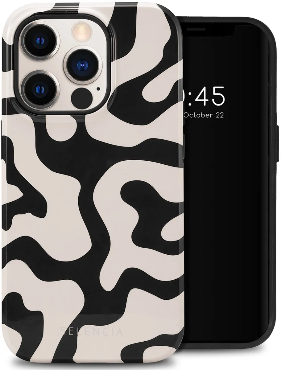 Selencia Hoesje iPhone 14 Pro Art Wave Black
