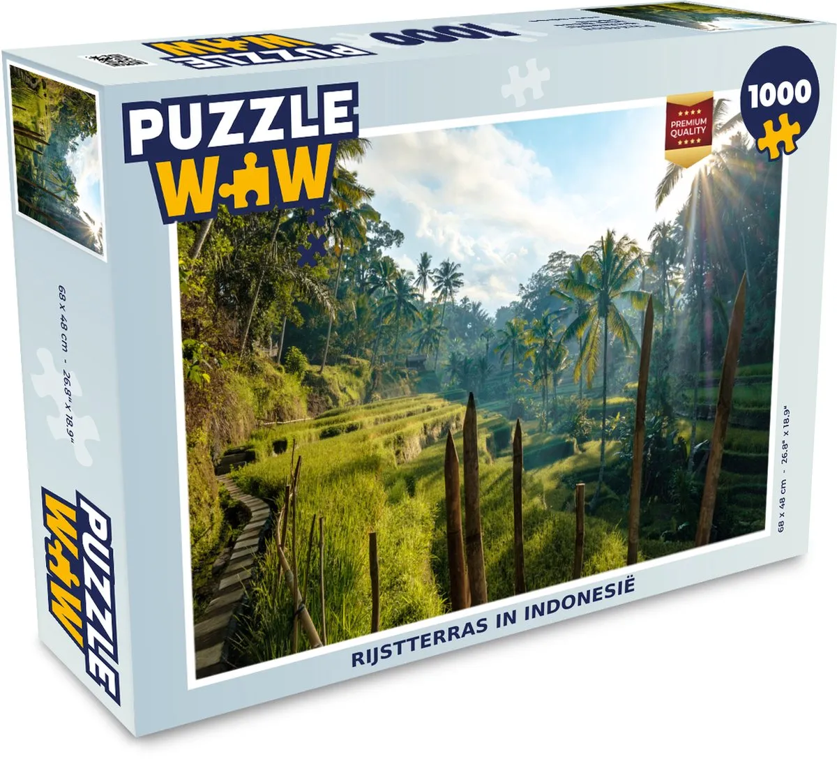 PuzzleWow Legpuzzel Rijstterras Indonesië 1000 Stuks - Multicolor