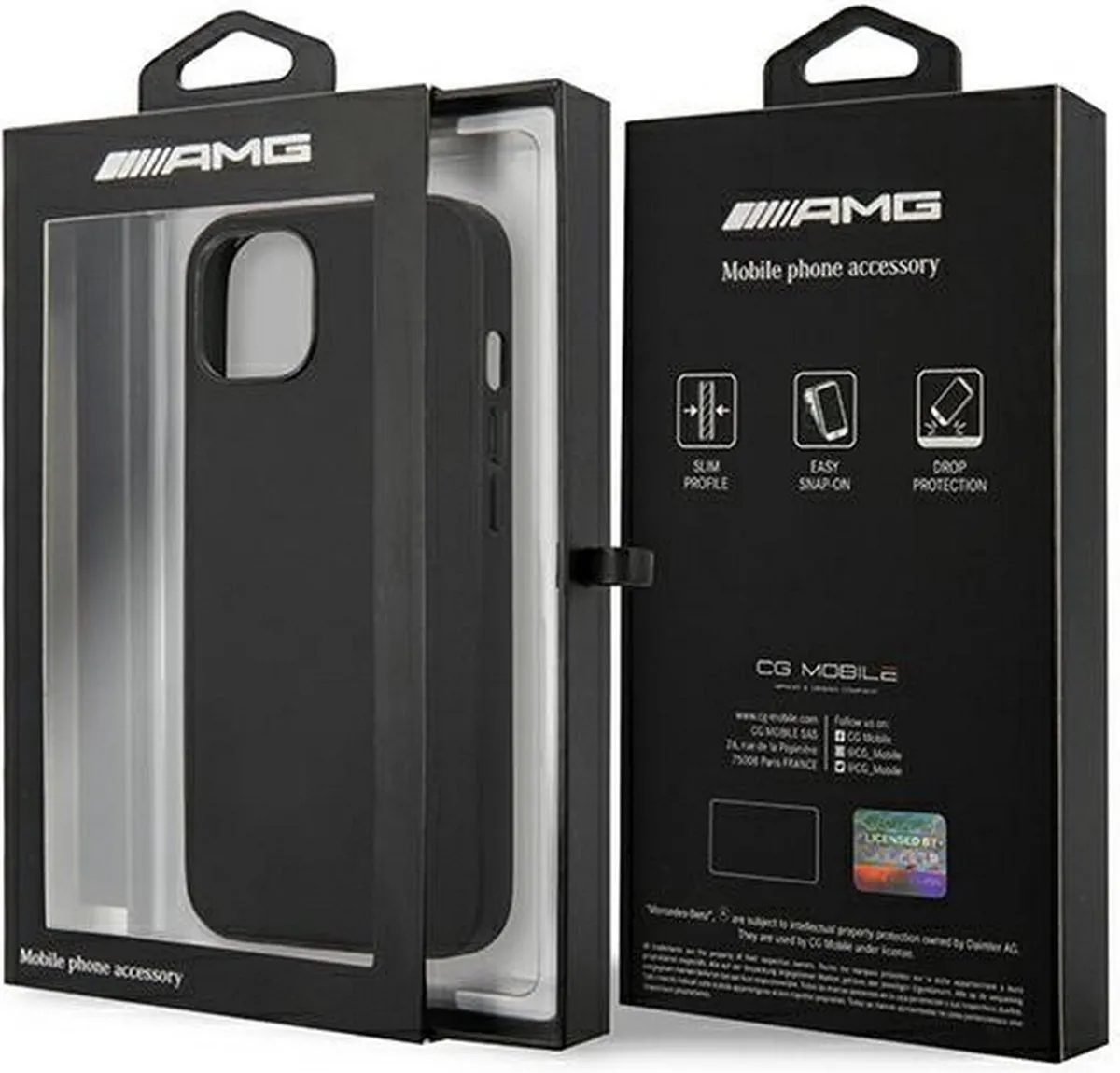Mercedes-Benz AMG Leather Back Case - iPhone 14 Plus - Zwart