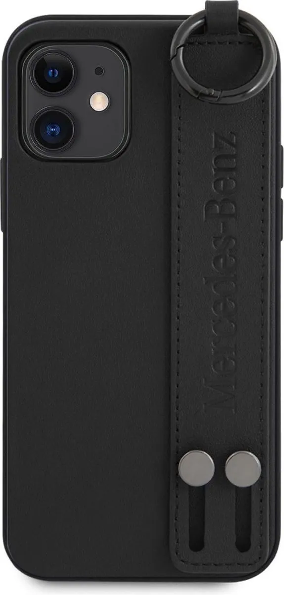 Mercedes-Benz iPhone 12 Mini Hoesje - Effen Zwart - afbeelding 6 van 6