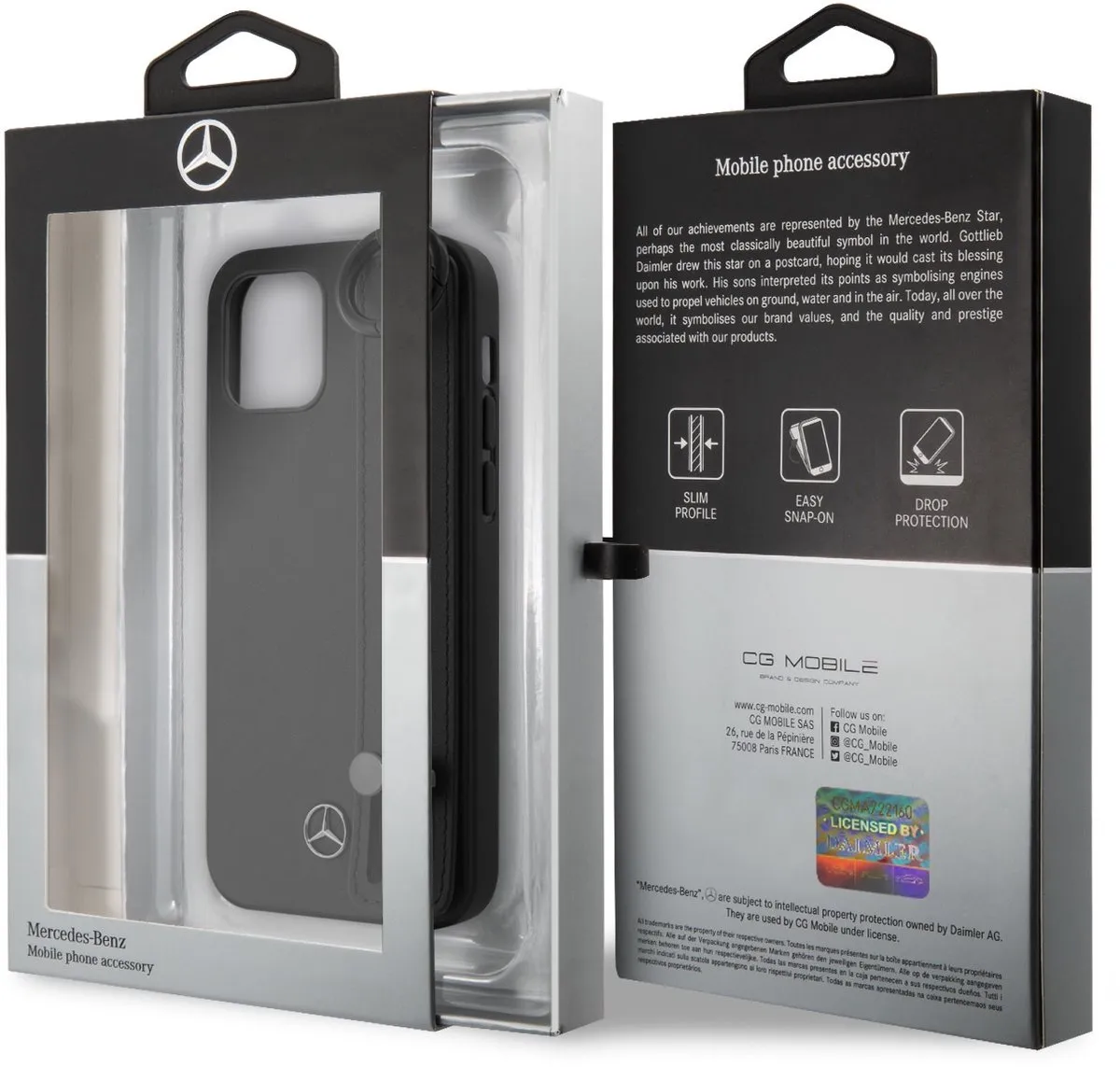 Mercedes-Benz iPhone 12 Mini Hoesje - Effen Zwart