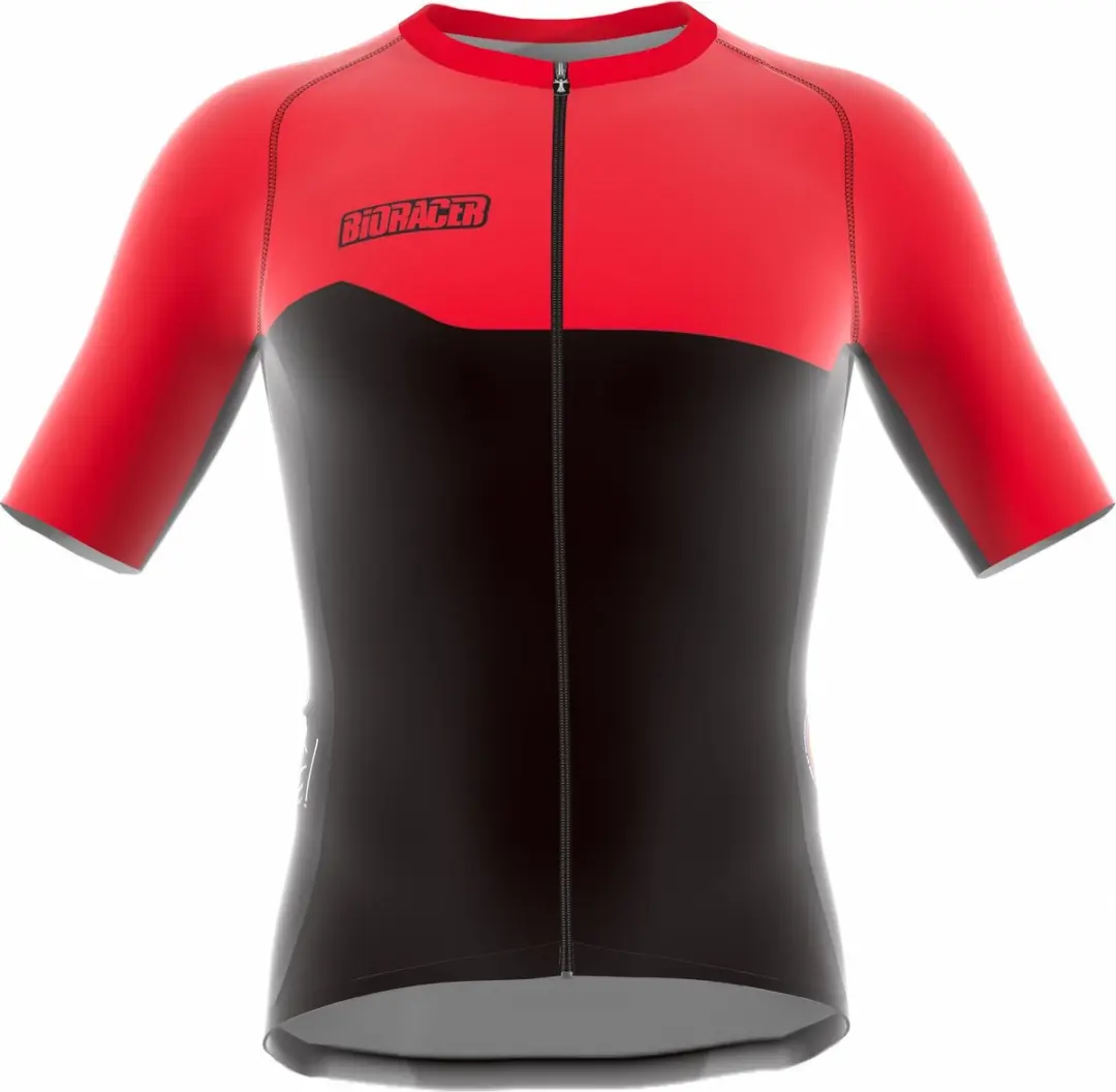 Bioracer Junior wielershirt korte mouw Zwart/Rood