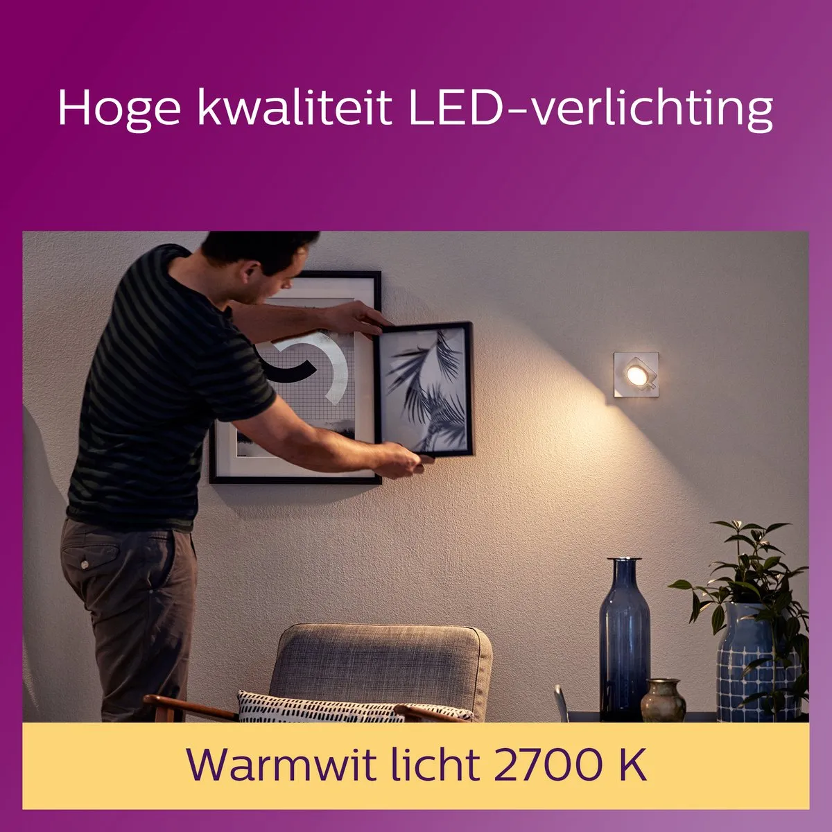 Philips LED Spot GX53 5.5W Warmwit Mat - Ø7.5cm