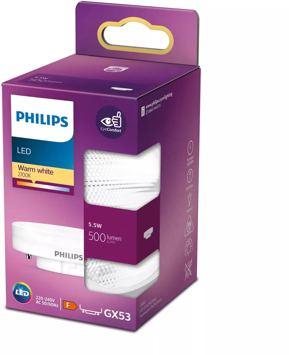 Philips LED Spot GX53 5.5W Warmwit Mat