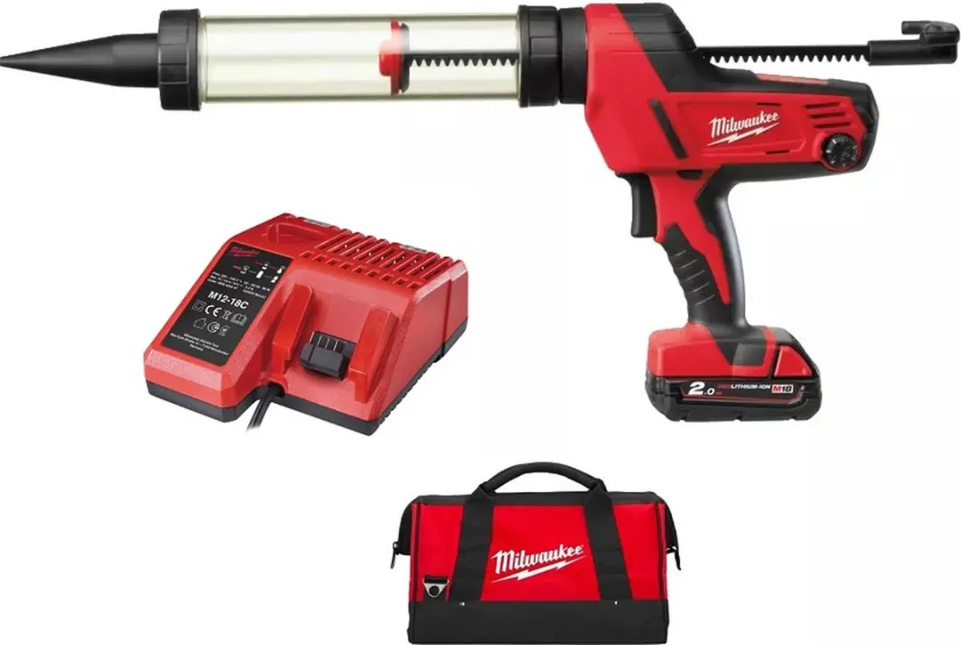 Milwaukee C18 PCG/400T-201B Accu Kit-/lijmpistool met 400 ml patroonhouder 18V 2