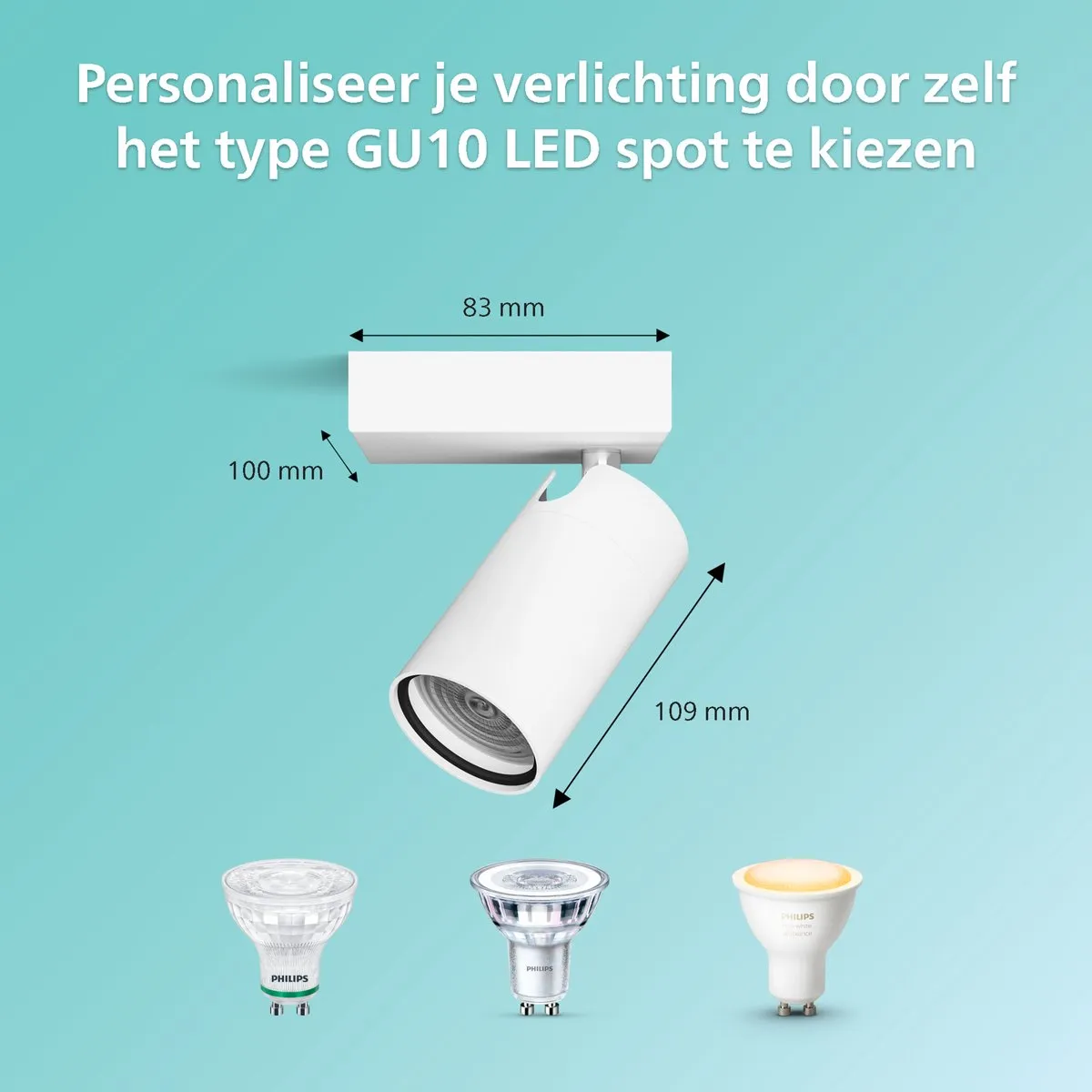 Philips Idris Spot Plafondspot 5W - Wit - IP44