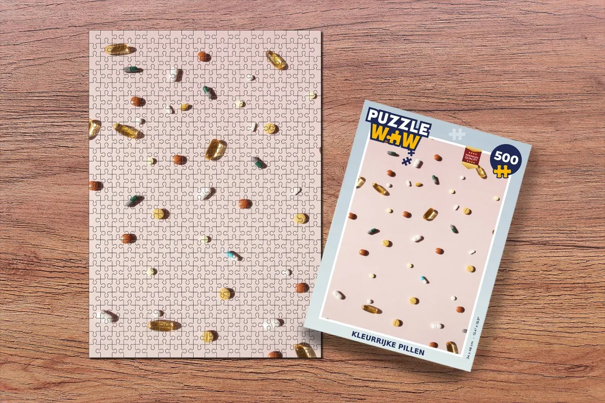 PuzzleWow Kleurrijke Pillen Legpuzzel 500 Stuks - Multicolor