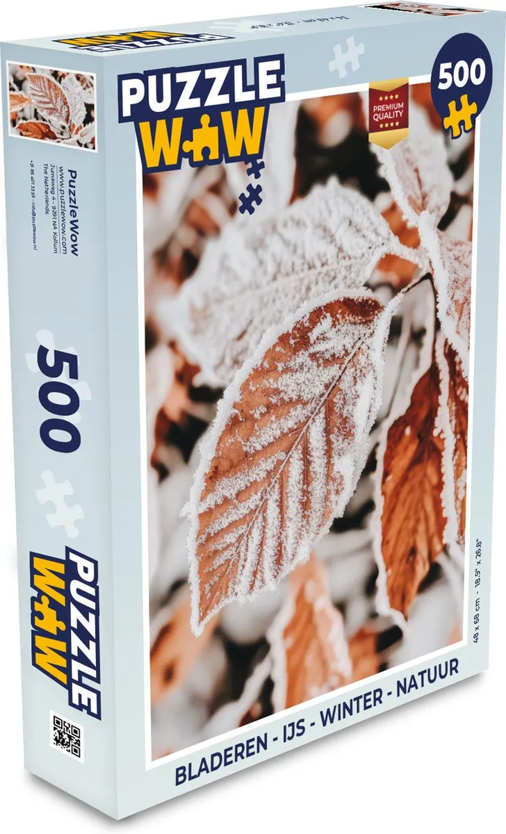 PuzzleWow IJs Winter Legpuzzel 500 Stuks - Bladeren