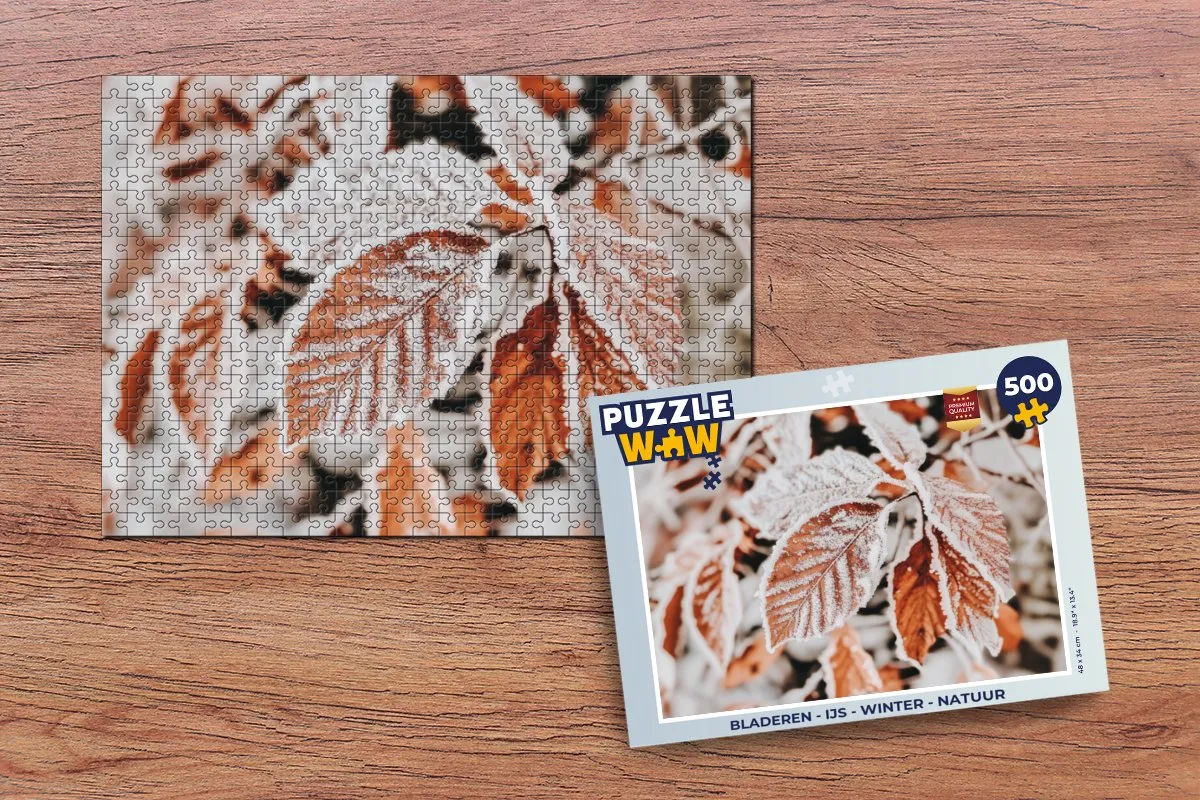 PuzzleWow IJs Winter Legpuzzel 500 Stuks - Bladeren