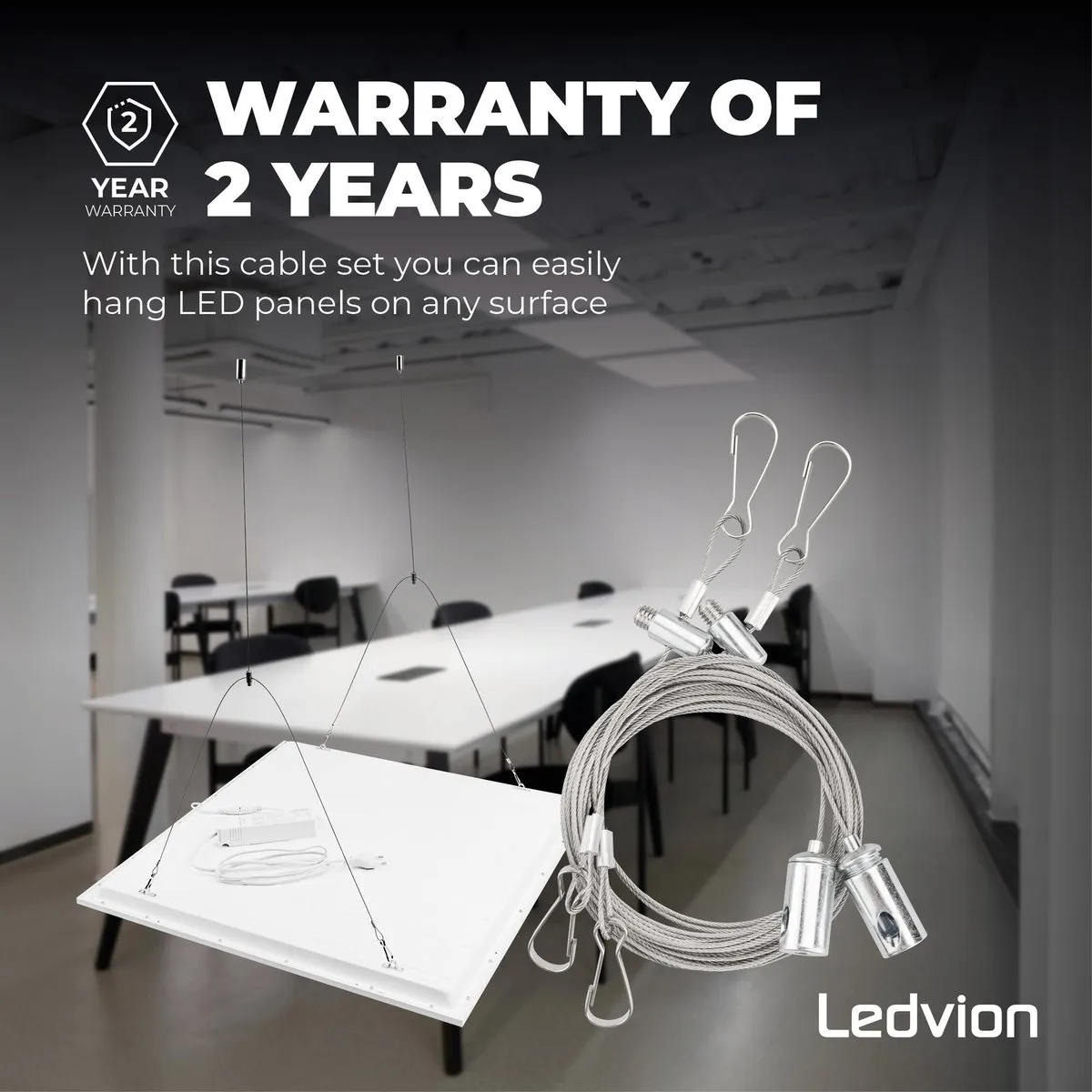 Ledvion Voeding voor LED Paneel tot 150cm - Wit