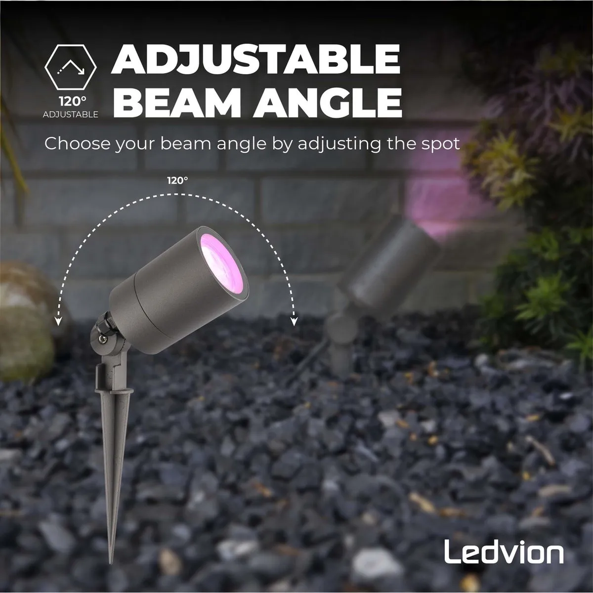 LEDVION 3X RGBWW LED Prikspots Antraciet IP65 - 5W