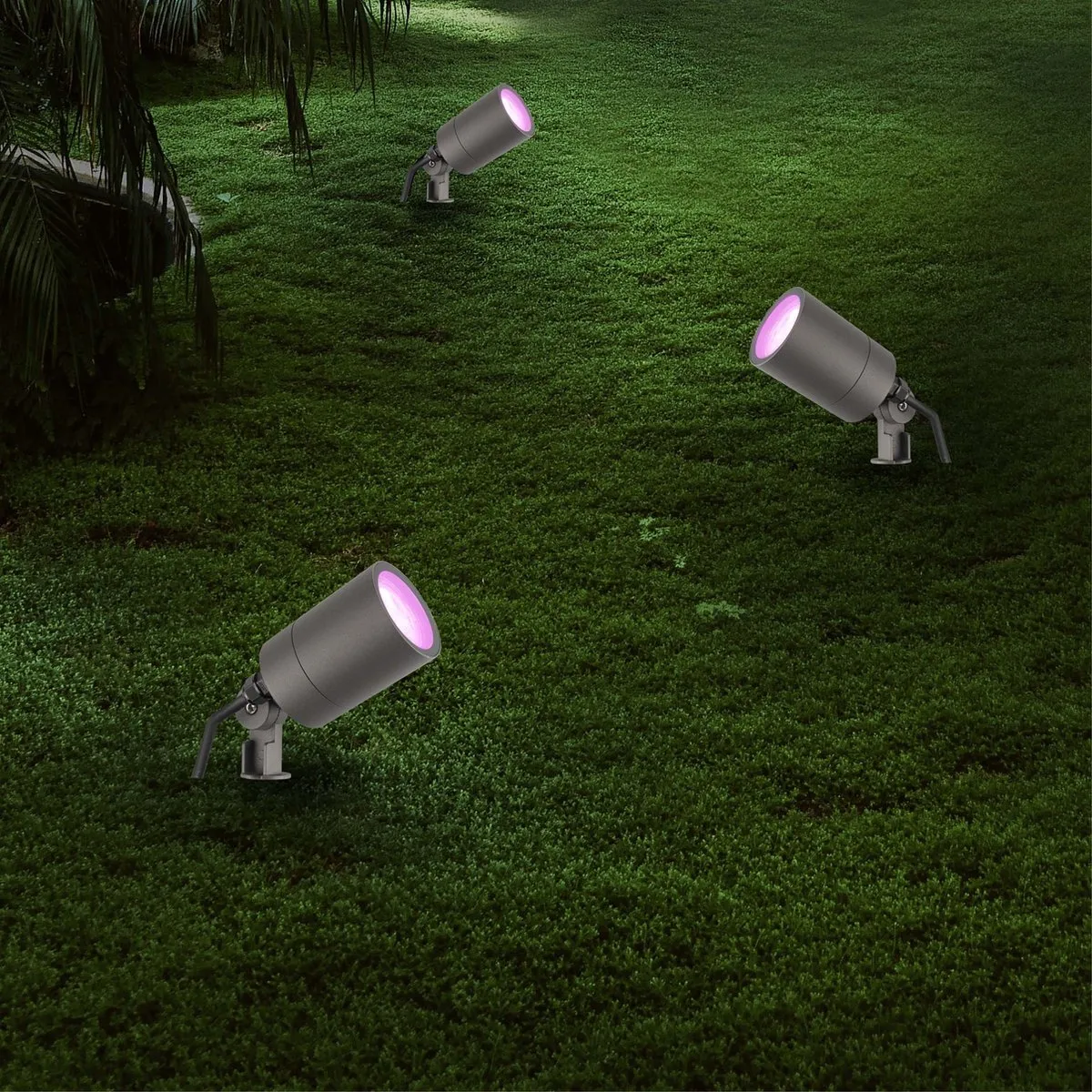 LEDVION 3X RGBWW LED Prikspots Antraciet IP65 - 5W