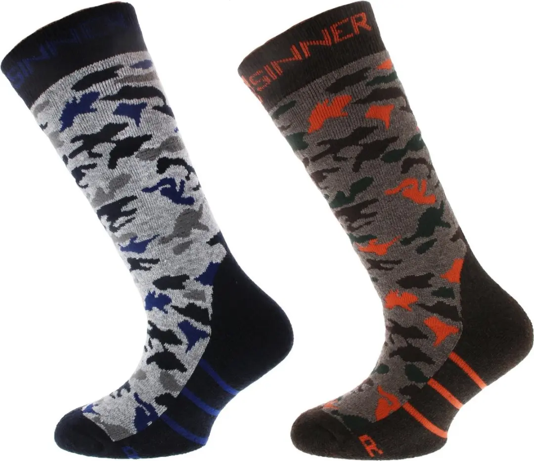 SINNER KIDS BOYS SKI SOCKS CAMO DOUBLE PACK