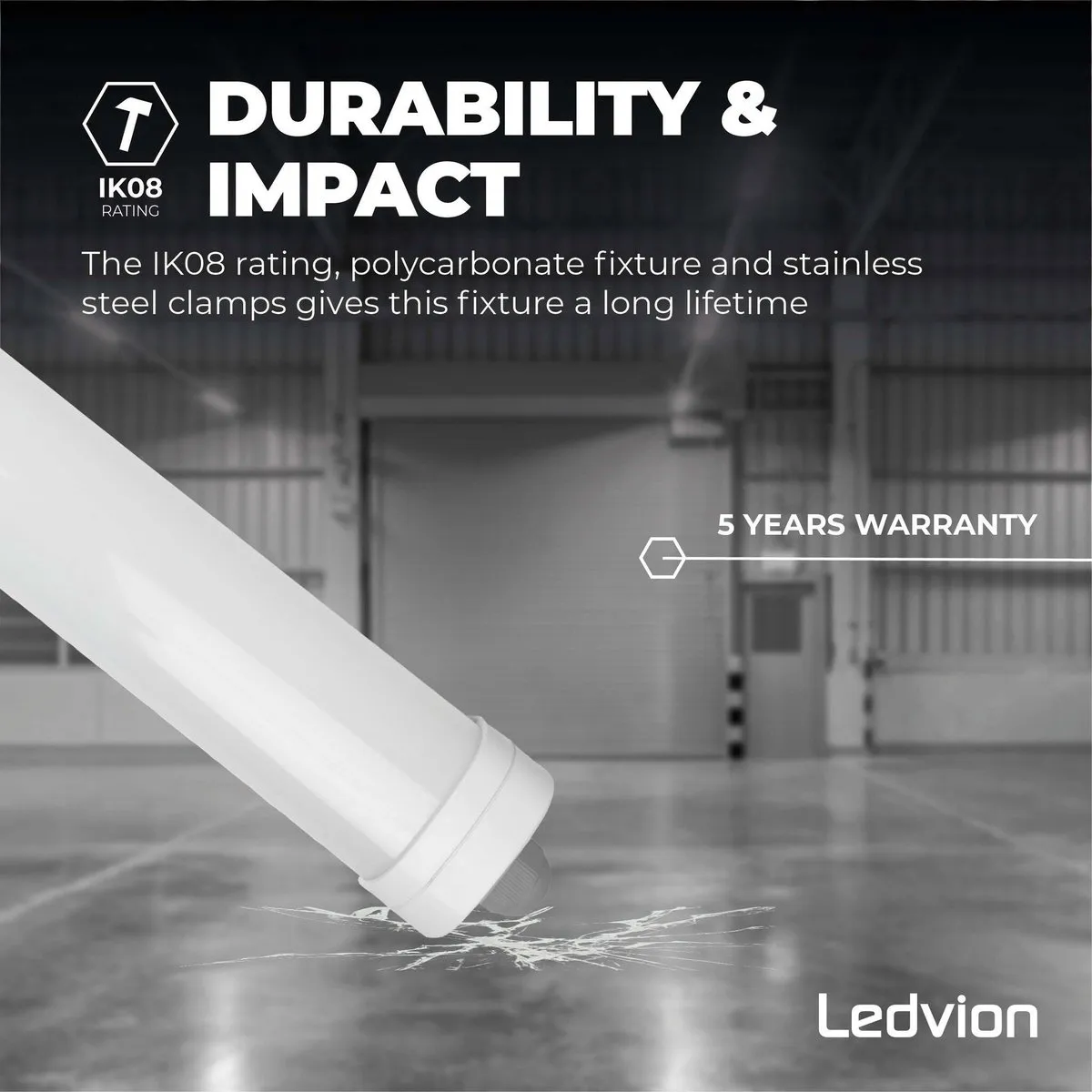 Ledvion 3x LED TL Armatuur 60cm 20W 4000K - Grijs