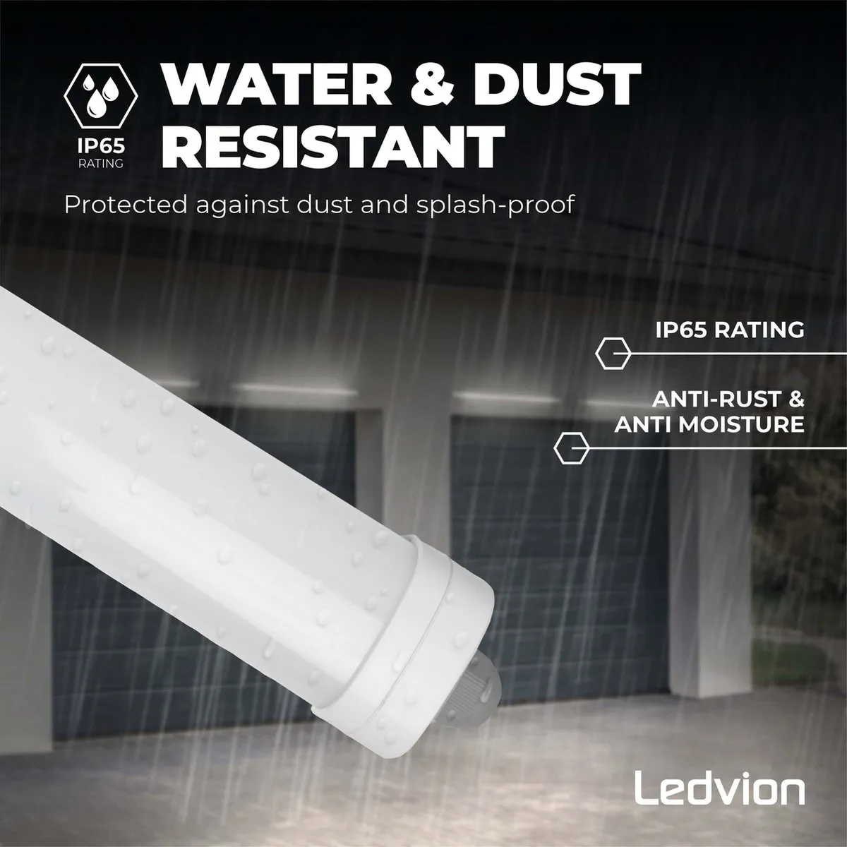 Ledvion 3x LED TL Armatuur 60cm 20W 4000K - Grijs