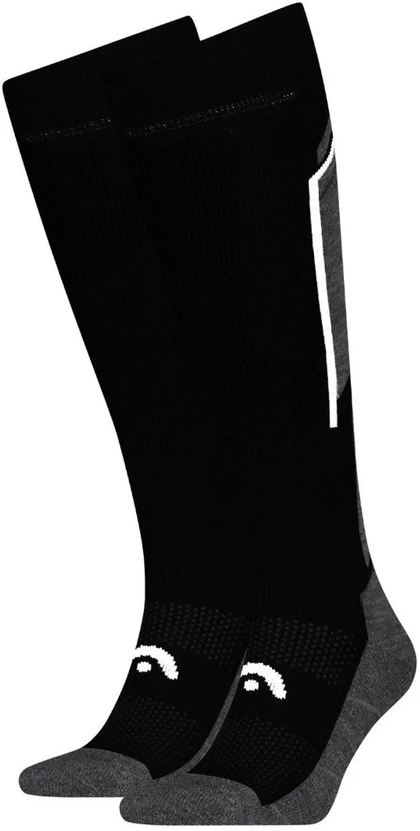 HEAD Skisokken Kneehigh 2-pack Black / Dark Grey-43/46