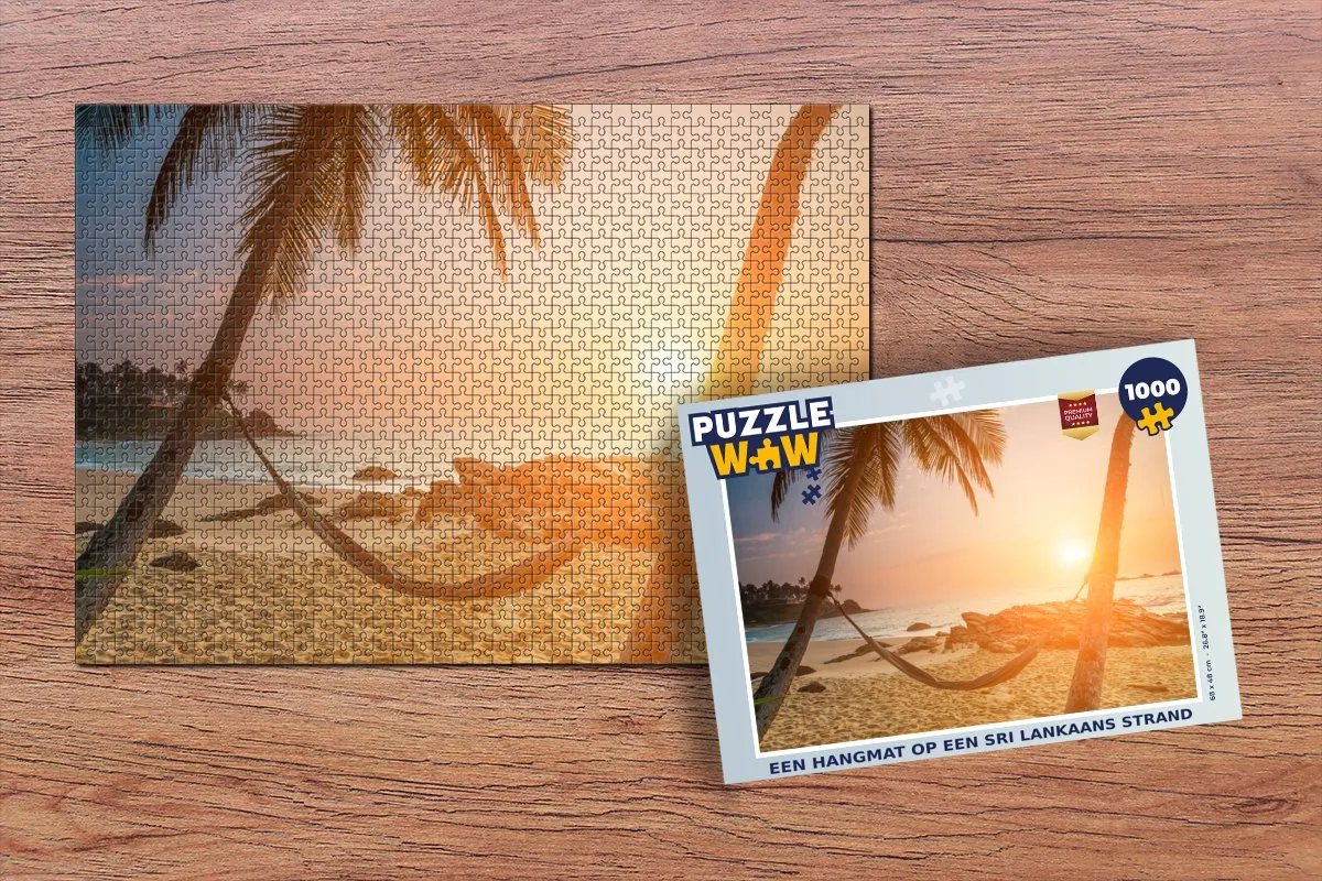 PuzzleWow Zonsondergang Hangmat Legpuzzel 1000 Stuks - Multicolor