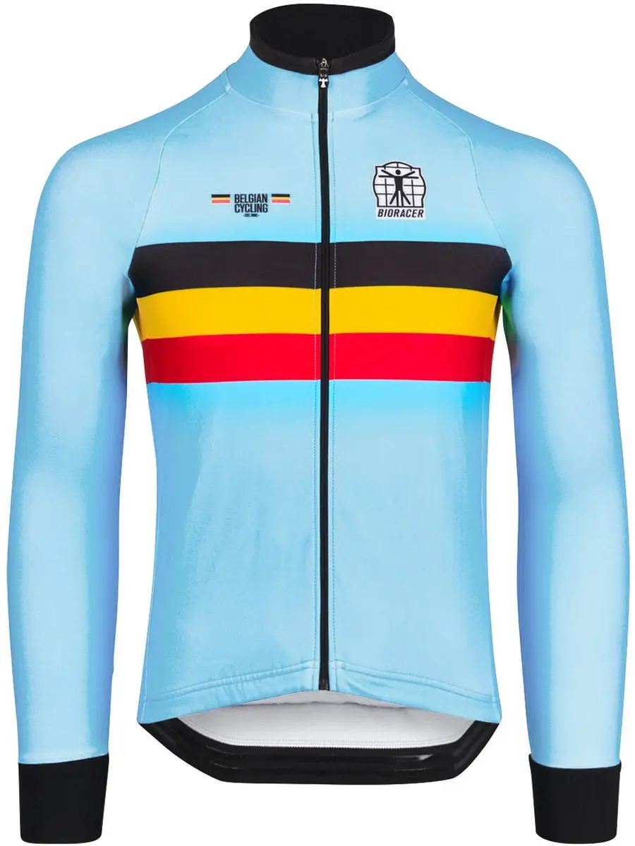 BIORACER Officieel Team Belgie 2023 Icon Fietsshirt met Lange Mouwen Tempest The