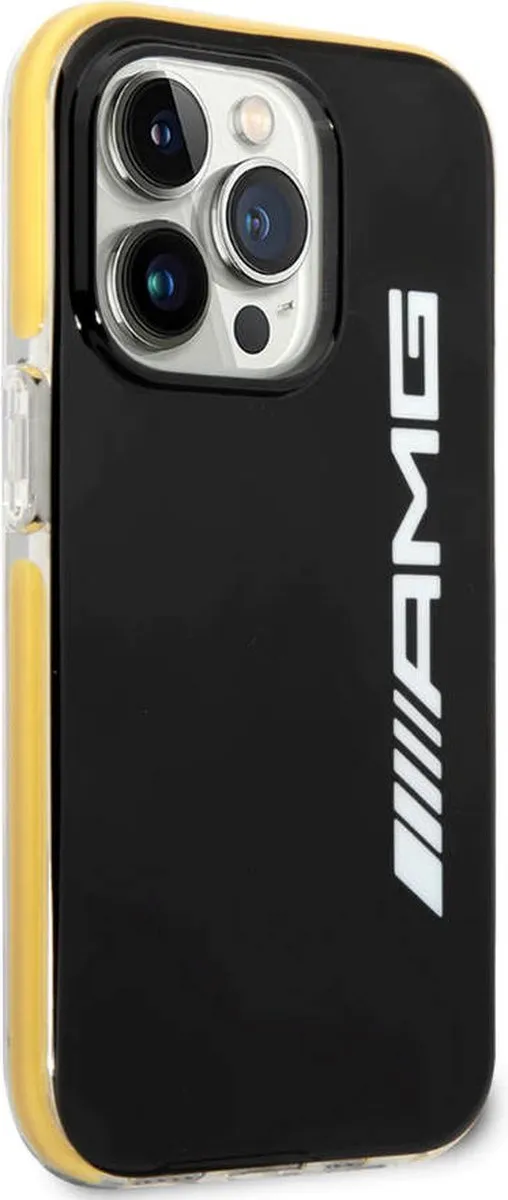Mercedes-AMG Back Case PC/TPE iPhone 14 Pro - Zwart/Geel