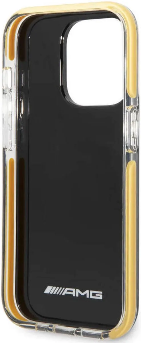 Mercedes-AMG Back Case PC/TPE iPhone 14 Pro - Zwart/Geel