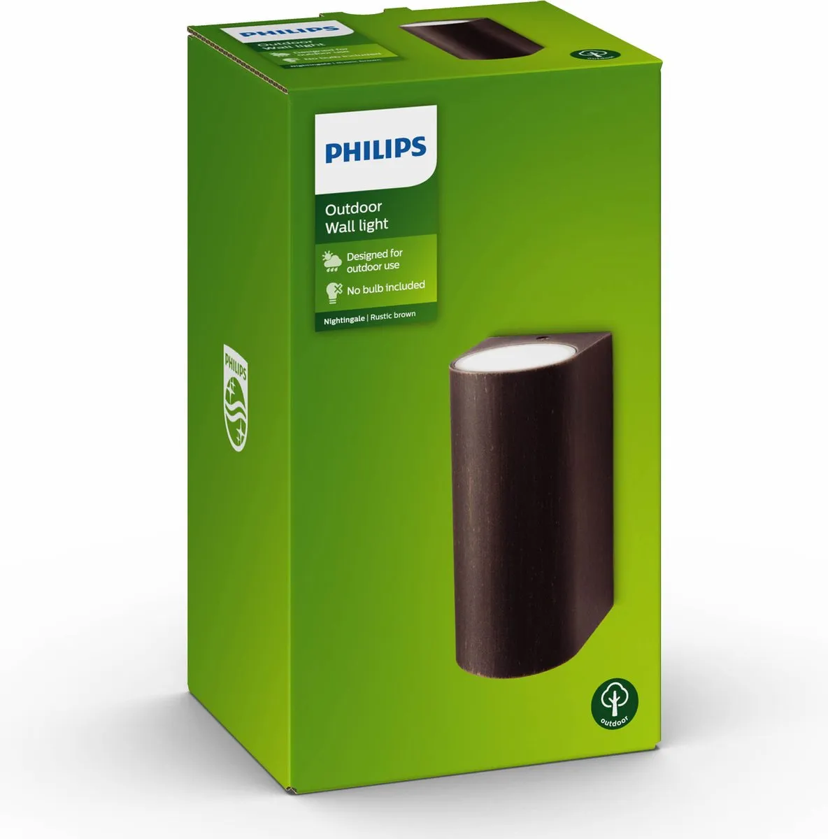 Philips Nightingale Wandlamp Buiten Up & Down - Roestbruin