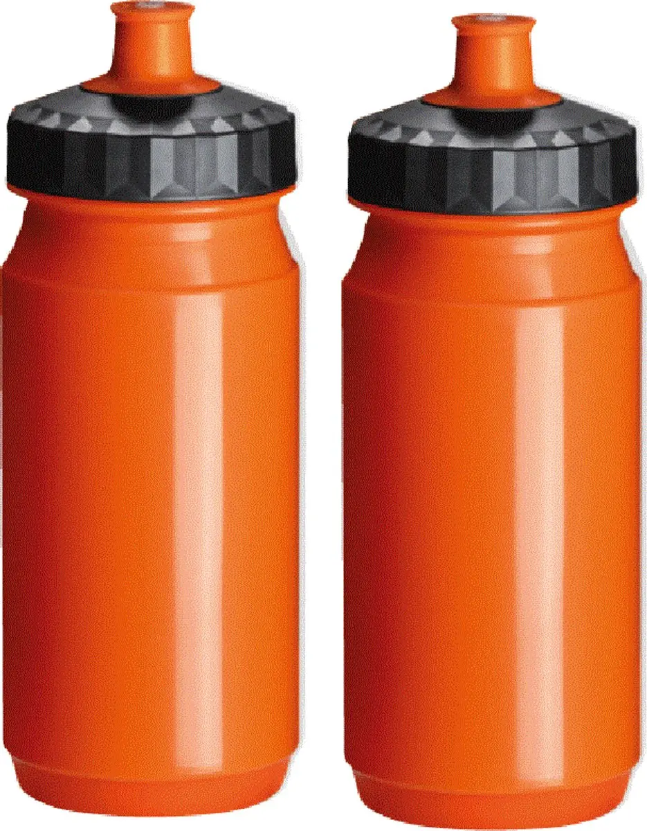 Drinkfles 2x 550 ml Oranje Zwart Bidons Waterfles Fiets Hardlopen Holland