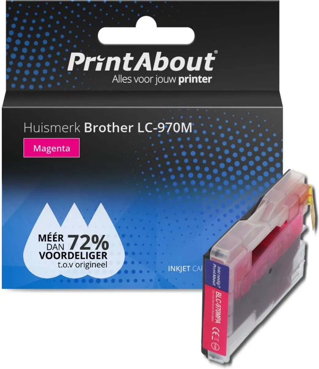 PrintAbout LC-970M Inktcartridge Magenta - 12ml - o.a. Brother DCP-135C