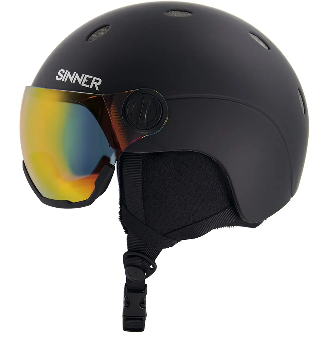 SINNER Titan Visor Skihelm Heren - S - Zwart